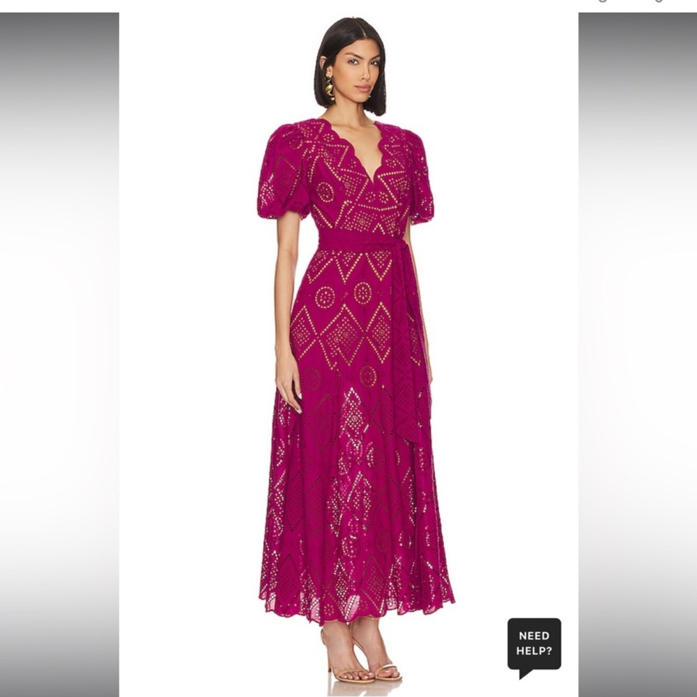Elliatt Fuchsia Lace Maxi Dress